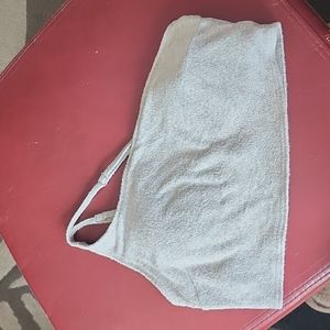 Gilly Hicks: Assymetrical Terry cloth Bralette, Heathered Silver, Wmn's Large